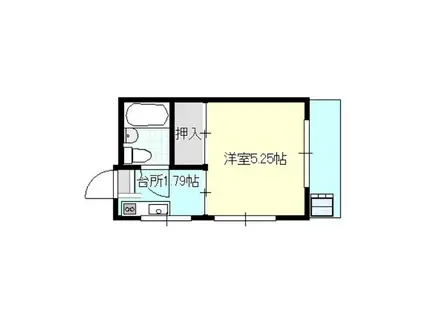 本庄セブンハイツ(1K/2階)の間取り写真