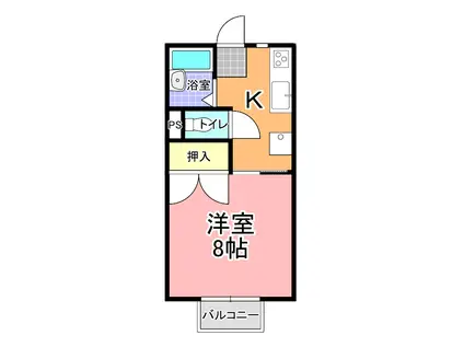 桜川チェリーハイツ(1K/1階)の間取り写真