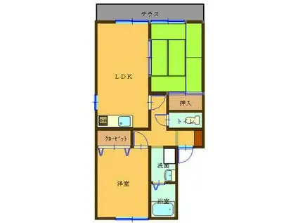 エステートM&S(2LDK/1階)の間取り写真