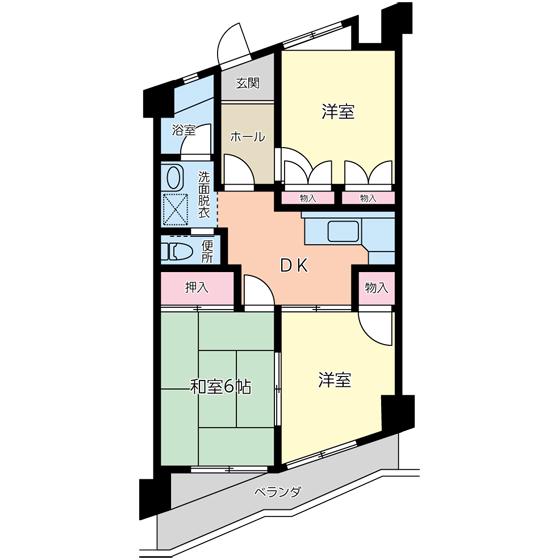 中島マンション(3DK/2階)の間取り写真