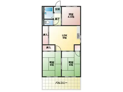 コーポ鈴木(3DK/2階)の間取り写真