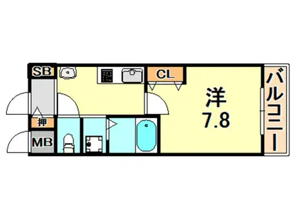 クリアパール垂水(1K/3階)の間取り写真
