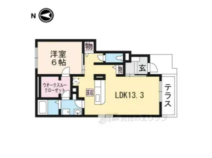 BELLE CASAⅡ(1LDK/1階)の間取り写真