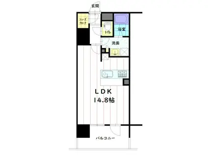 グラディス南石堂(ワンルーム/10階)の間取り写真