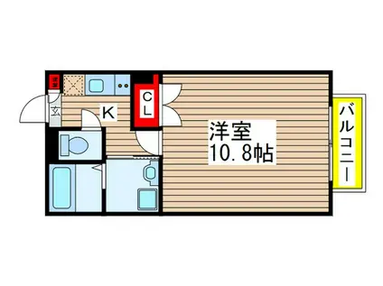 AMOUR エフ1番館(1K/2階)の間取り写真