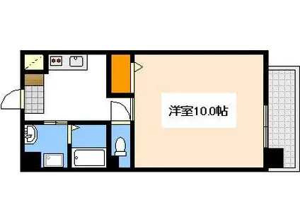 柳町Aマンション(1K/6階)の間取り写真