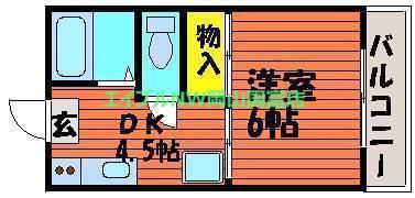 タウニィ88(1K/2階)の間取り写真