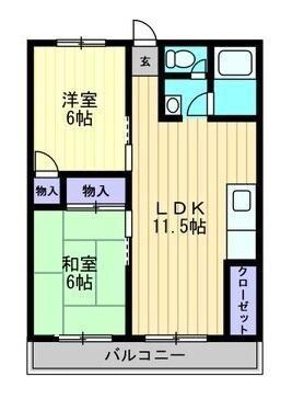 RAPPORT UN ラポール アン(2LDK/4階)の間取り写真