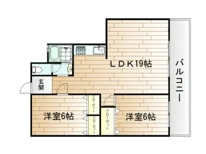 リバーサイドプリンセス篠崎(2LDK/4階)の間取り写真