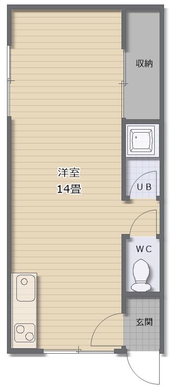 ハイツ池田(ワンルーム/1階)の間取り写真
