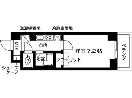 アルファード西落合(1K/1階)の間取り写真