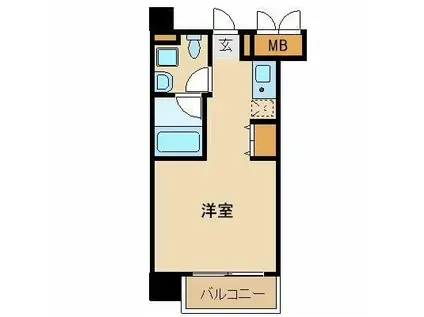 シンシア白金高輪(ワンルーム/9階)の間取り写真