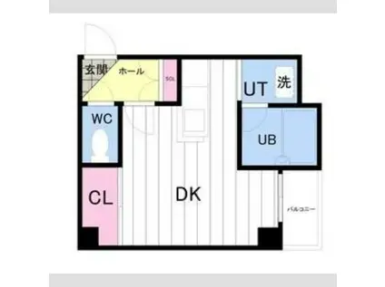 グランドール琴似(ワンルーム/2階)の間取り写真