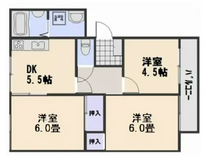 ファミーユ三宅(3DK/1階)の間取り写真