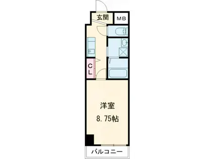 インプルーブ葵(1K/9階)の間取り写真