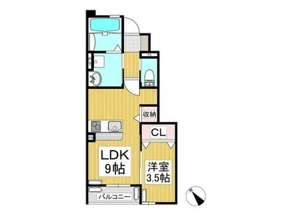しなの鉄道 御代田駅 徒歩24分 2階建 築1年(1LDK/1階)の間取り写真