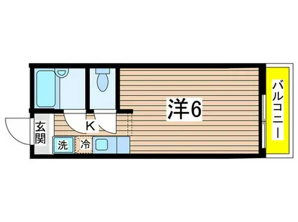 ヒルハイツ・ベル(1K/1階)の間取り写真