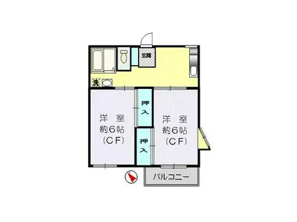 メゾンドヴァンテーヌ(2K/2階)の間取り写真