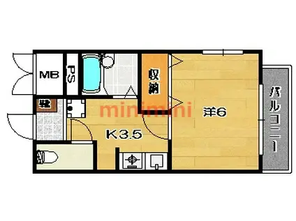 カワセマンション(1K/2階)の間取り写真