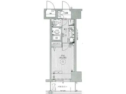 エステムコート博多祇園ツインタワー1(1K/10階)の間取り写真