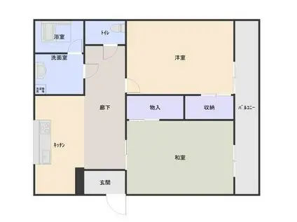 伊勢崎第2コートハウス(2DK/1階)の間取り写真