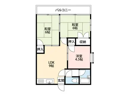 レジデンス新地(3DK/3階)の間取り写真