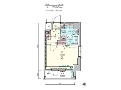 LEXE明大前(1K/2階)の間取り写真