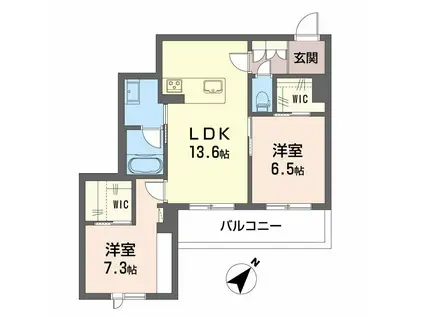 ベンガレンシス(2LDK/3階)の間取り写真