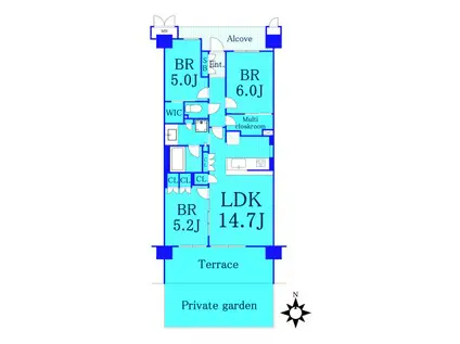 ラグゼコート(3LDK/1階)の間取り写真