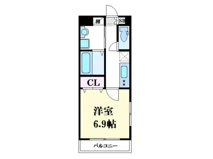 MISTRAL千代田町(1K/5階)の間取り写真