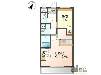 サンリヴィエール(1LDK/1階)の間取り写真