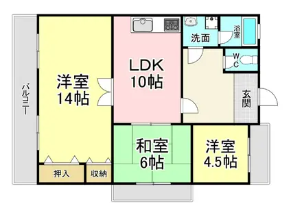 グランドハイツ下二十町(3LDK/3階)の間取り写真
