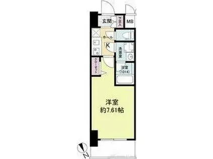 ブランシエスタ天満(1K/9階)の間取り写真