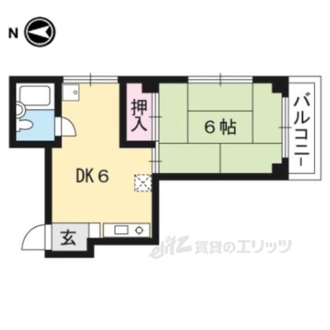 ハイツやまざき(1DK/2階)の間取り写真