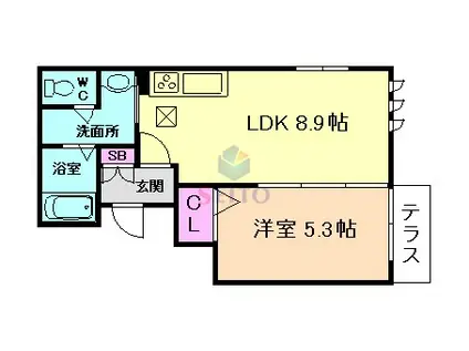 SKY DHABITATION(1LDK/3階)の間取り写真