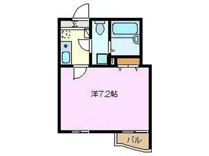 ラッフルズ・プレイス(1K/3階)の間取り写真