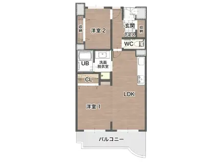 グランヴィ島内(1LDK/4階)の間取り写真