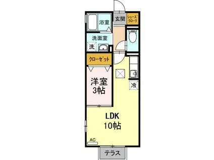 光HOUSE(1LDK/1階)の間取り写真