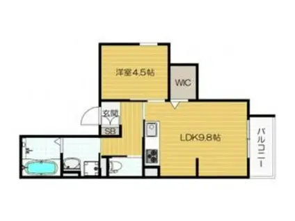 YOURMAISON TENMA(1LDK/2階)の間取り写真