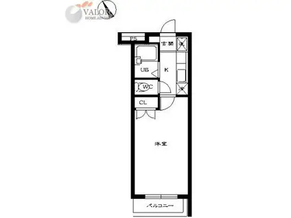 スカイコート馬込(1K/3階)の間取り写真