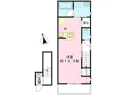 レクシアメゾン(ワンルーム/2階)の間取り写真