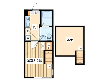 モウハウス淵野辺(1K/1階)の間取り写真