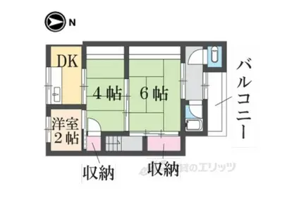 野口文化(2K/2階)の間取り写真