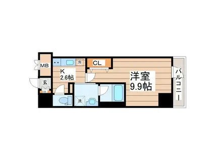 BULL HOUSE(1K/3階)の間取り写真