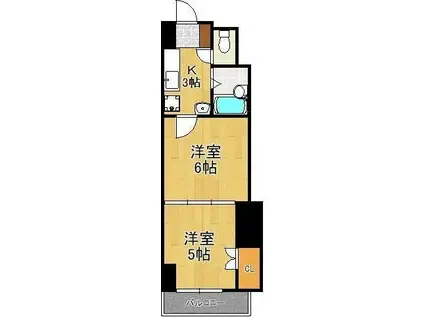 ロイヤルエレガンス(2K/4階)の間取り写真