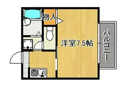 グリーンシャトレII(1K/1階)の間取り写真