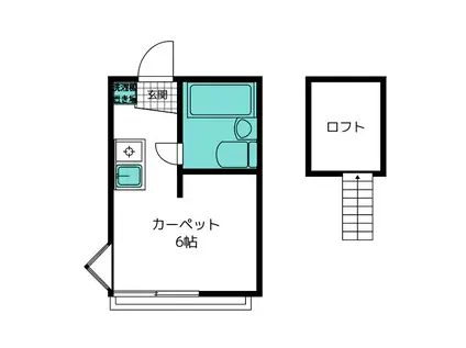 グレース(ワンルーム/2階)の間取り写真