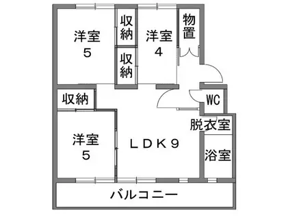オーセル浦添I(3DK/1階)の間取り写真