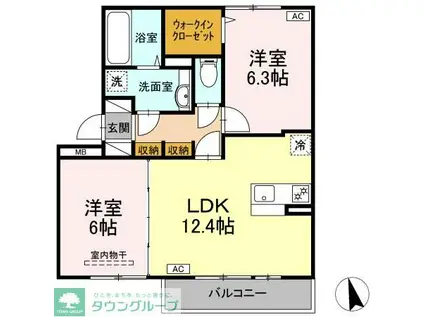 ル・ソレイユ(2LDK/3階)の間取り写真