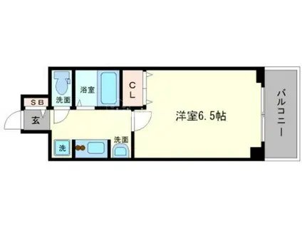 エステムコート難波サウスプレイスIIレフィーナ(1K/9階)の間取り写真